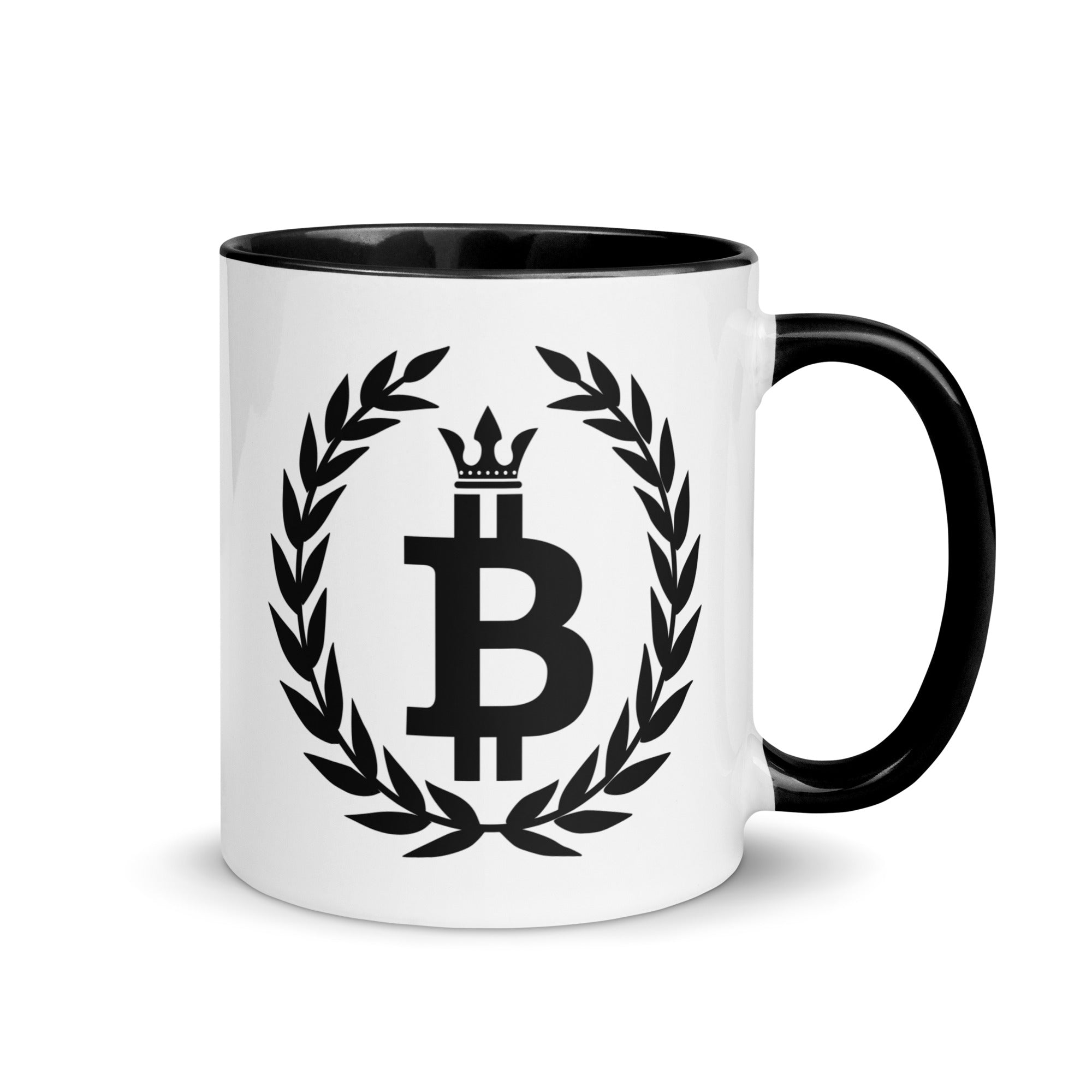 Bitcoin Mug - Our Bitcoin Dominance Mug features an epic Bitcoin design and makes a great gift for Bitcoin enthusiasts. Right handle view. 