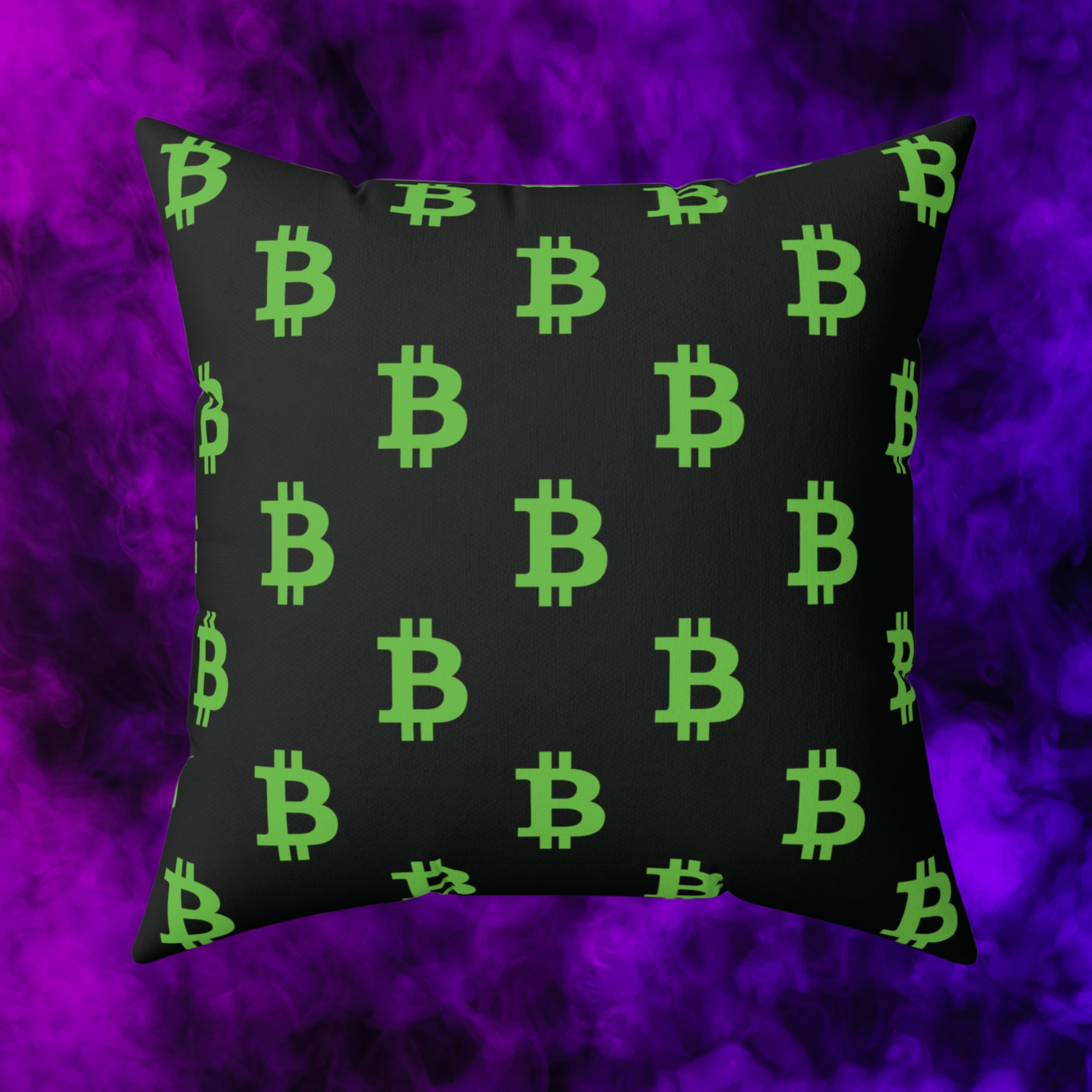 Bitcoin Home Decor - Bitcoin Pattern Pillow available from NEONCRYPTO STORE.