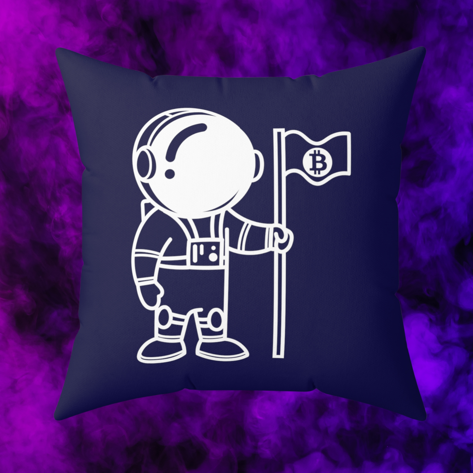 Bitcoin Home Decor - Bitcoin To The Moon Pillow. Available from NEONCRYPTO STORE.