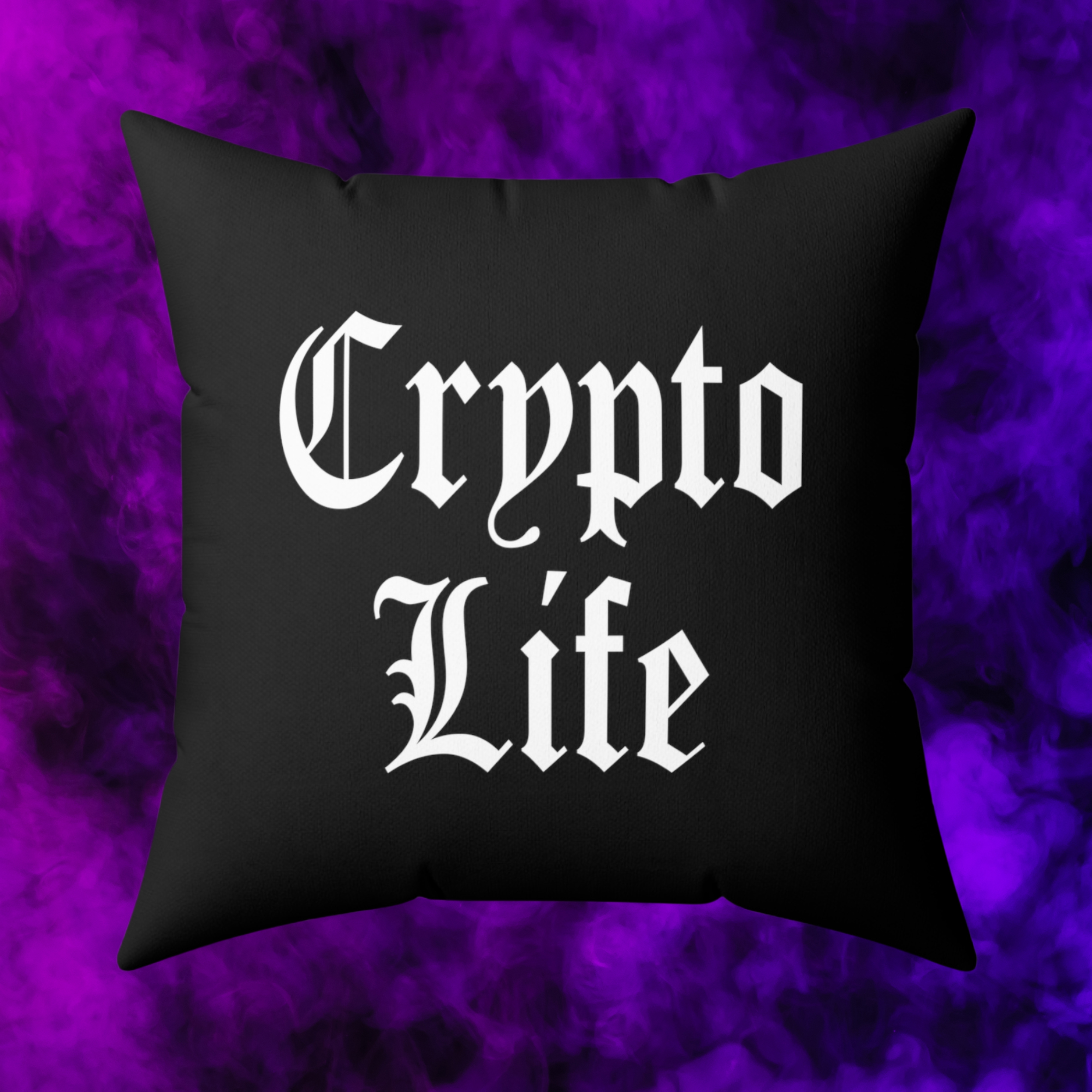 Crypto Home Decor - Crypto Life Pillow available from NEONCRYPTO STORE.