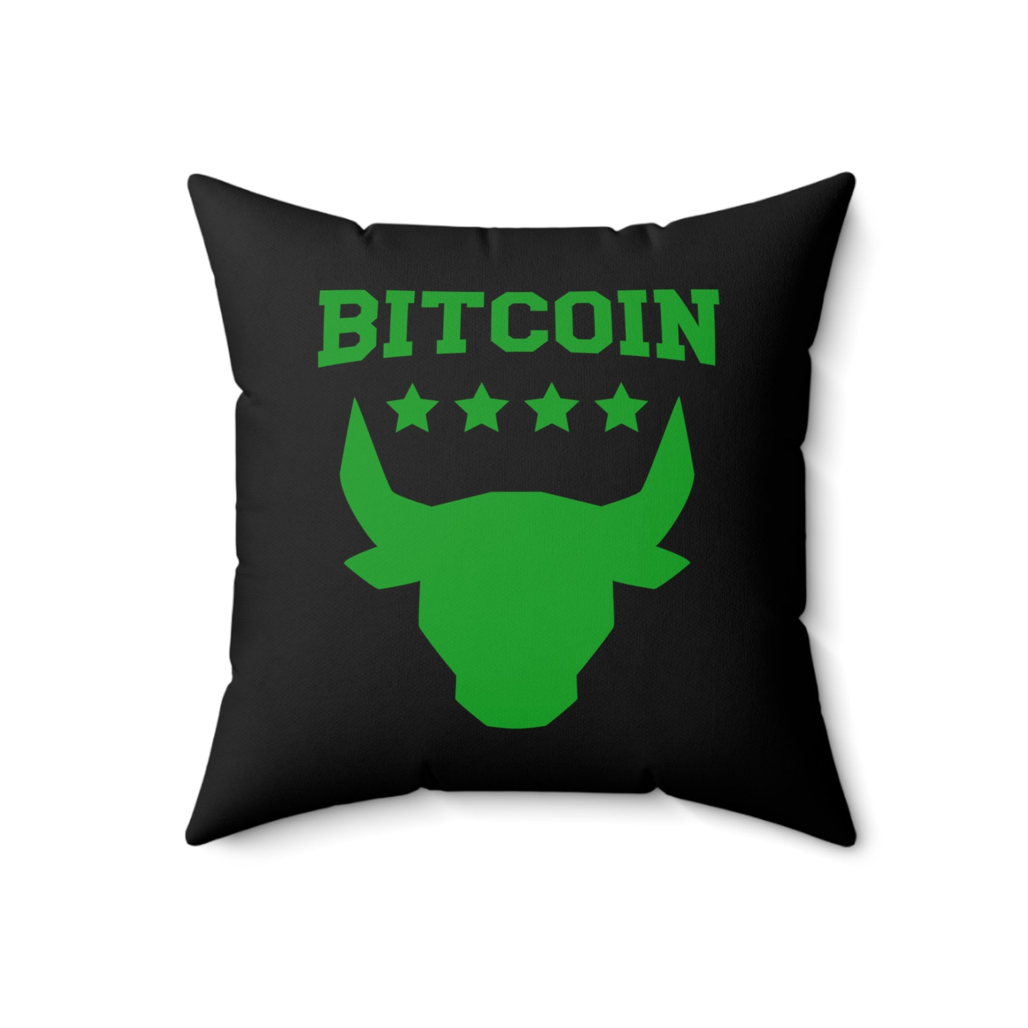 Cryptocurrency Gift Ideas - Bitcoin Bull Pillow Close Up View.