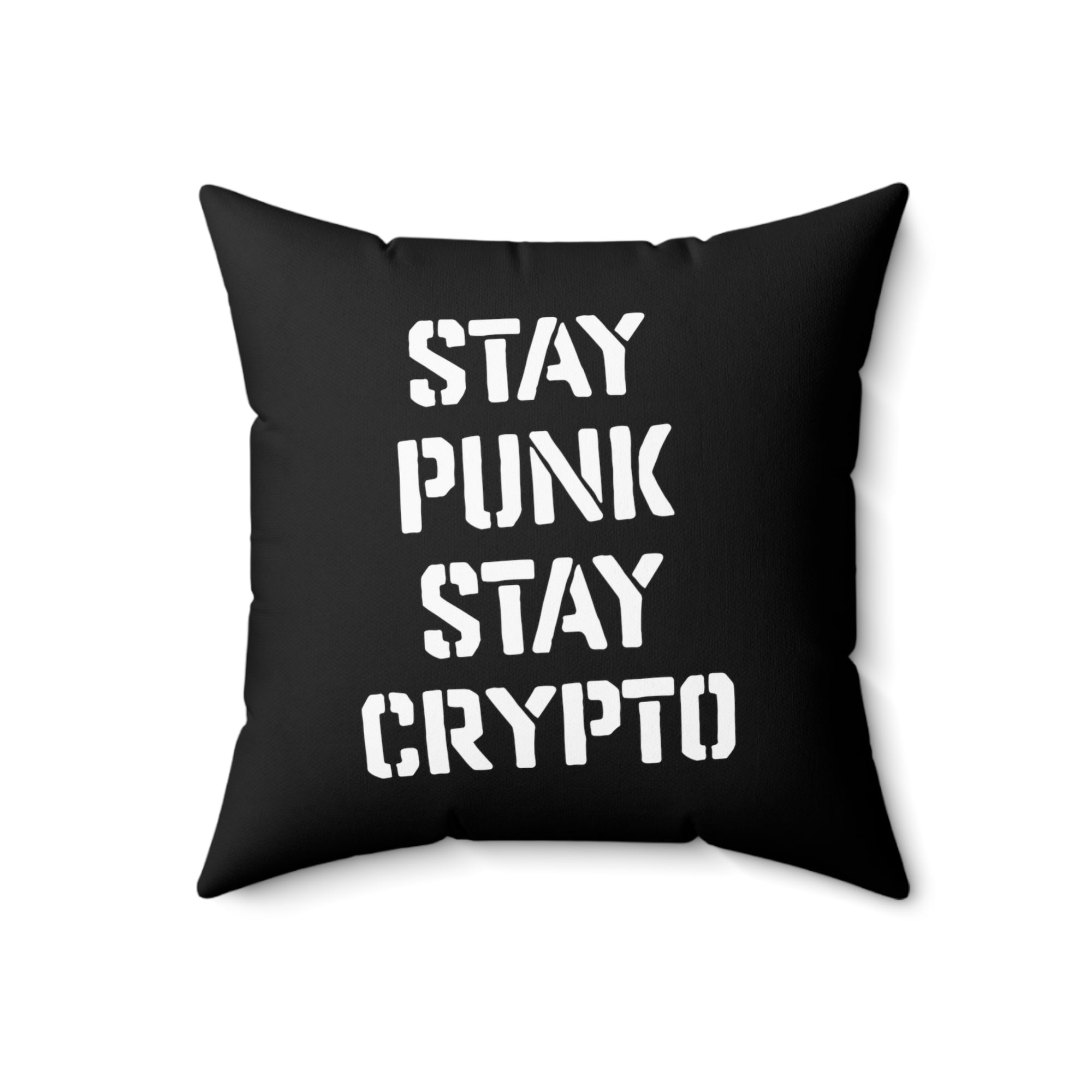 Gifts for Crypto Lovers - Bitcoin Cyfurpunk Pillow. Back View.