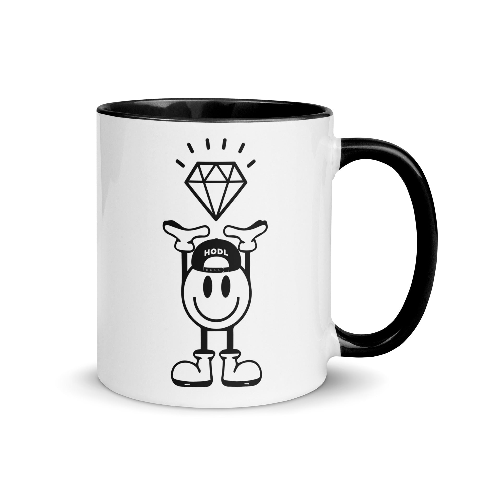 Gifts for Crypto Lovers - Diamond Hands Mugs. Right handle view.