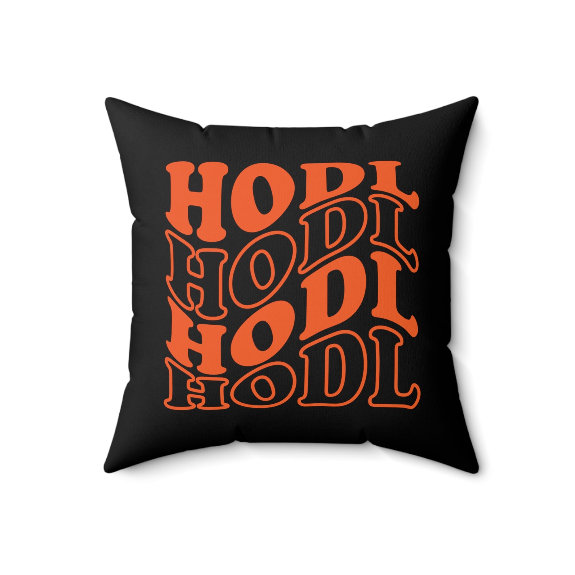 Gifts for Crypto Lovers - HODL Pillow. Front View.