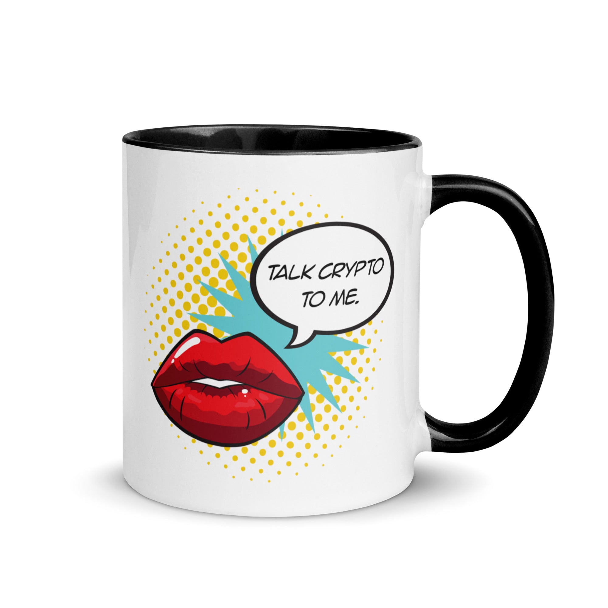 Gifts for Crypto Lovers - Talk Crypto To Me Mug. Right handle view. 