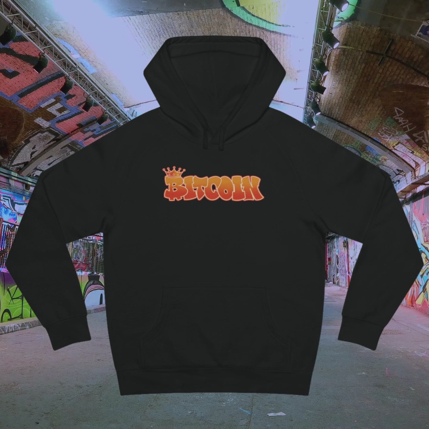 Bitcoin Graffiti Hoodie Video. Available at NEONCRYPTO STORE. 
