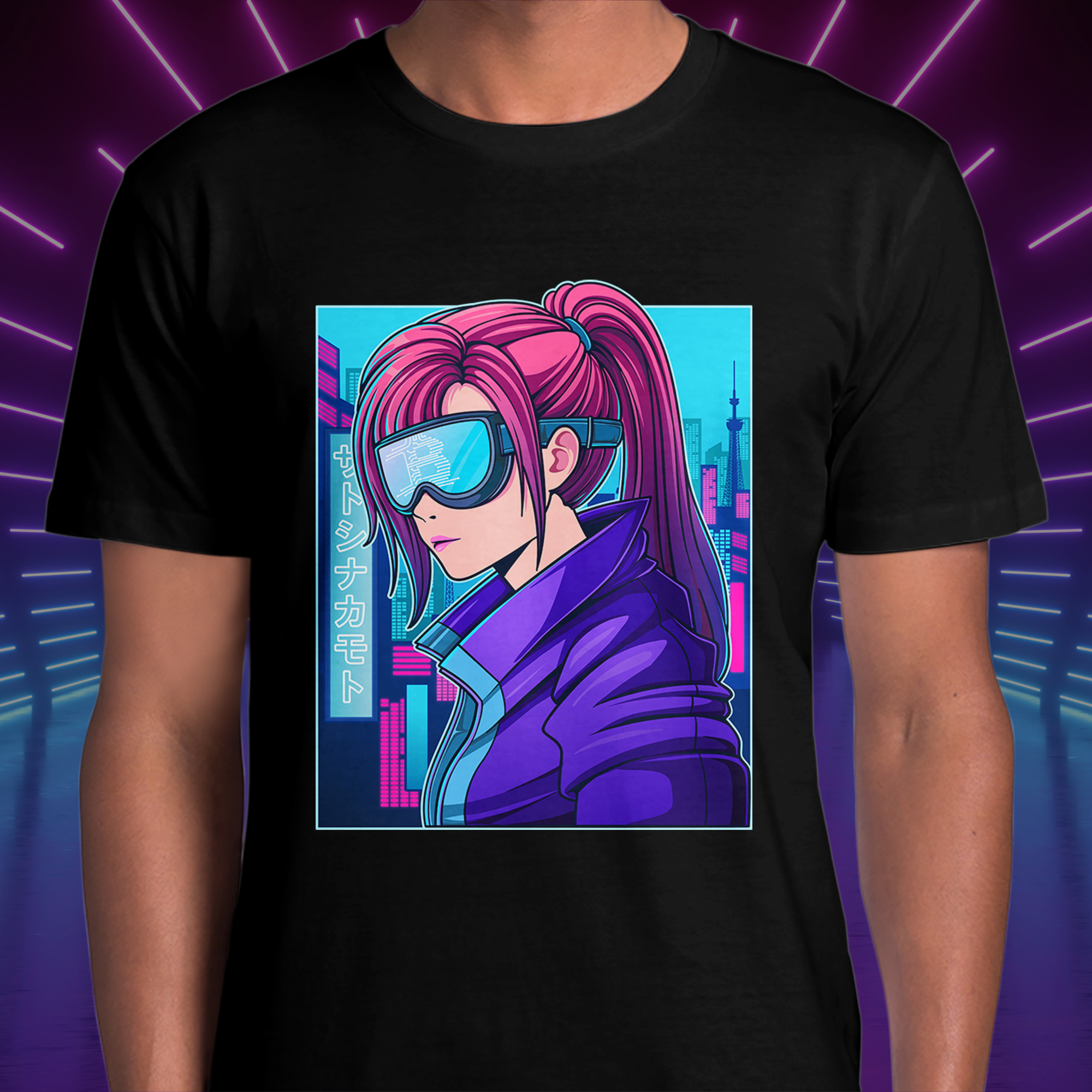 BTC & Anime Shirt - The Future Is Bitcoin T-Shirt. Model image (front view).